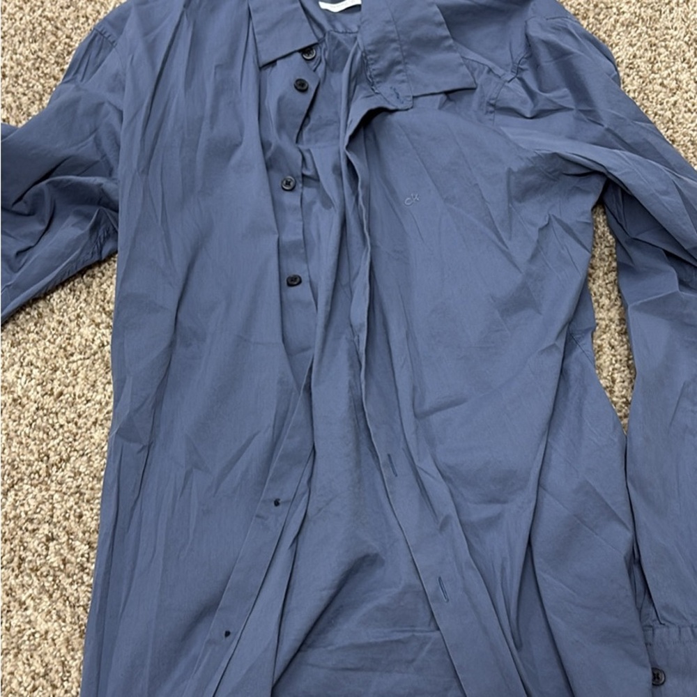 Men's Blue Calvin Klein Dress Shirt